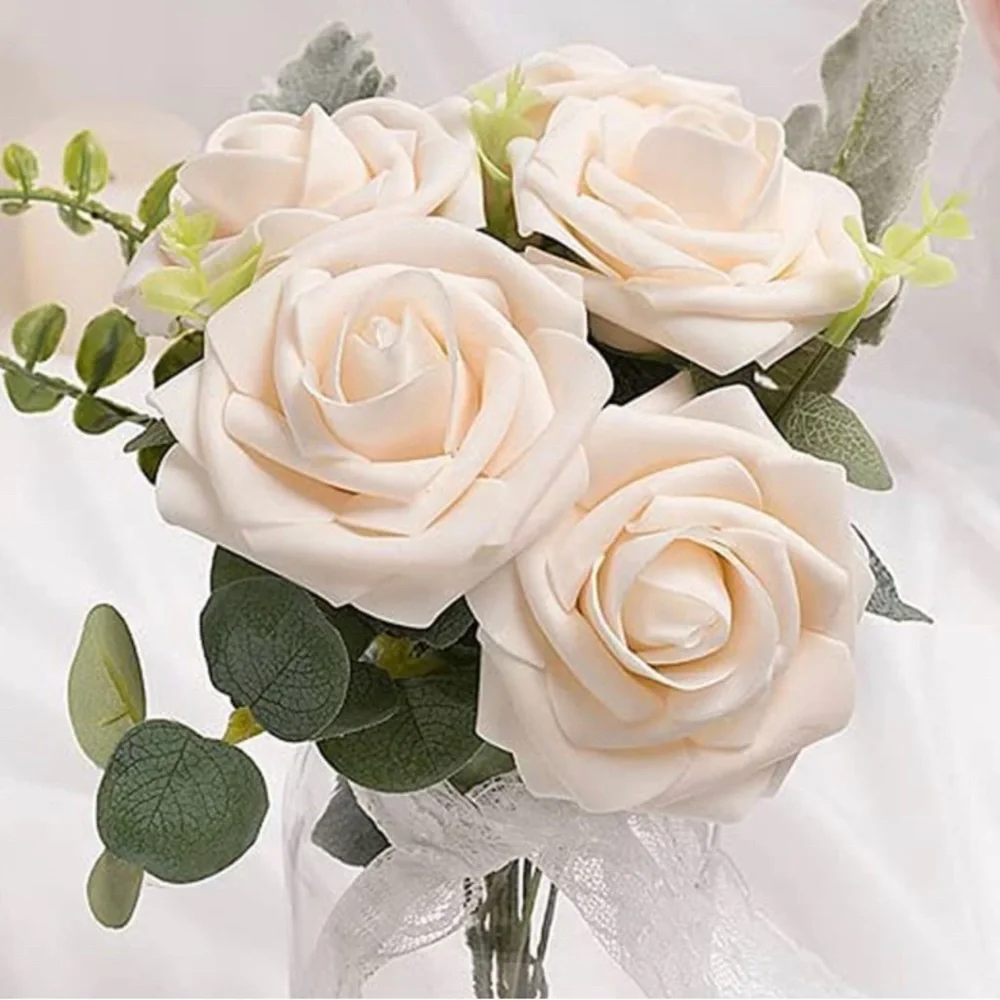 25 count Emerald Green Warm Taupe Champagne Nude Roses Flowers Enchanted Forest